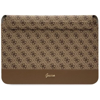 GUESS Futrola 4G Stripe Metal Logo, za prijenosno računalo 14", smeđa